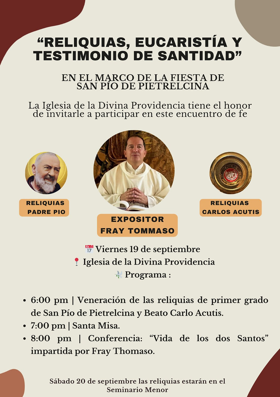 Reliquias, Eucaristia y Testimonio de Santidad 