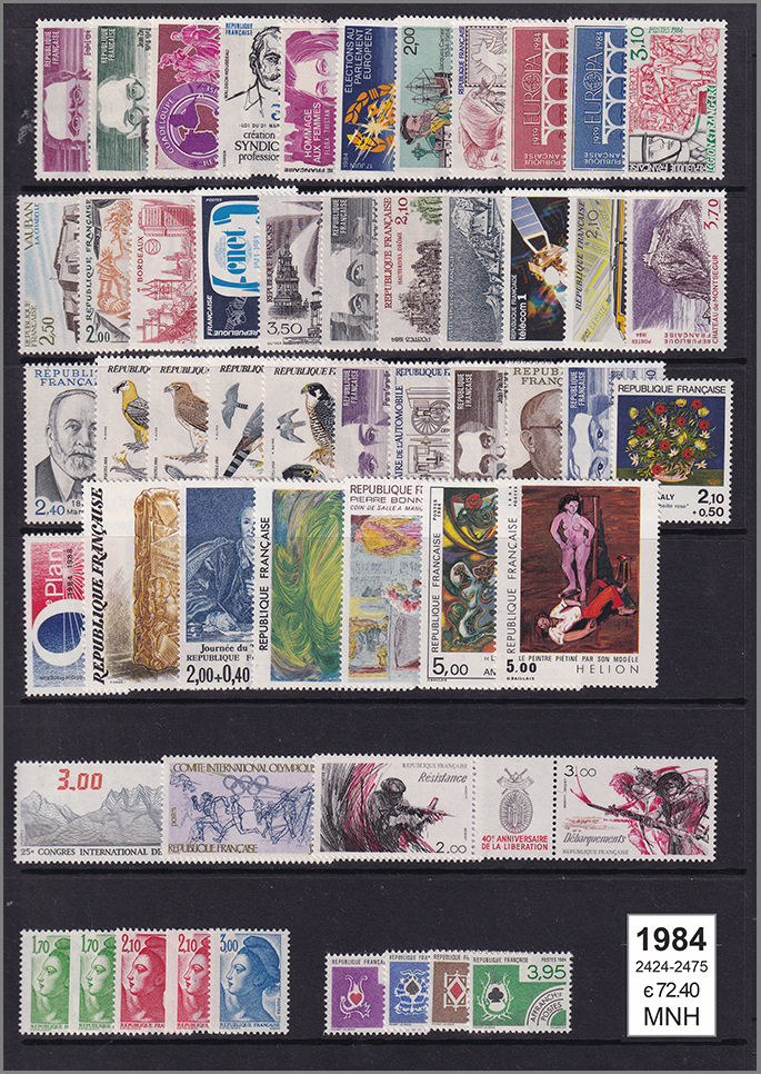 Франція 1984, Річний набір, Мі 2424-2475, MNH **
