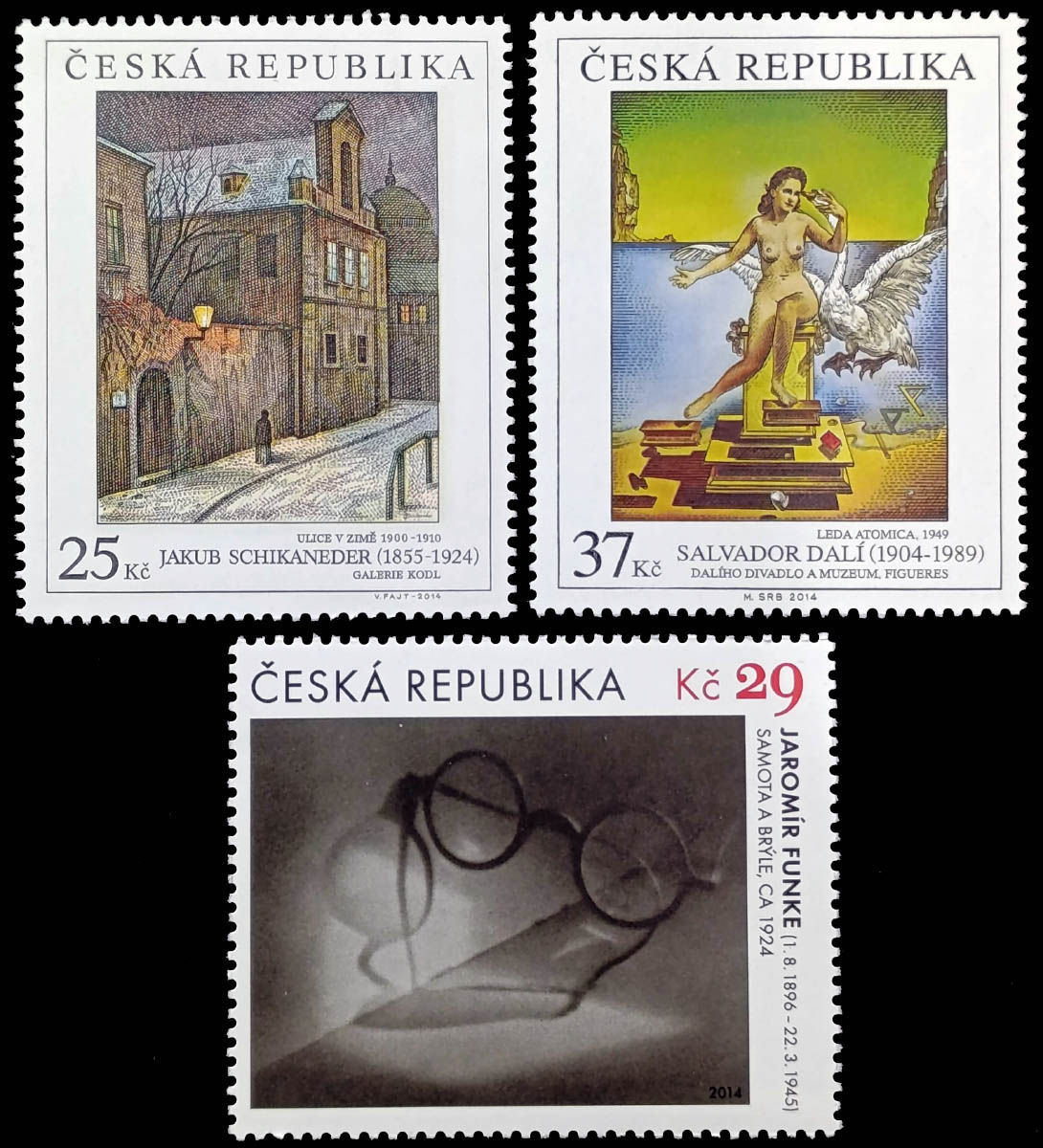 Чехія 2014, Яромір Функе, Сальвадор Далі, Якуб Шиканадер, MNH