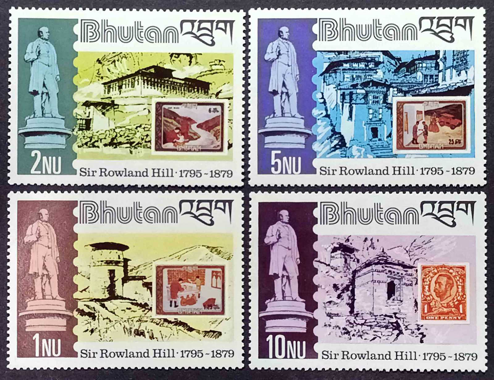 Бутан 1980,  Сер Роуленд Хілл, Mi 744-747