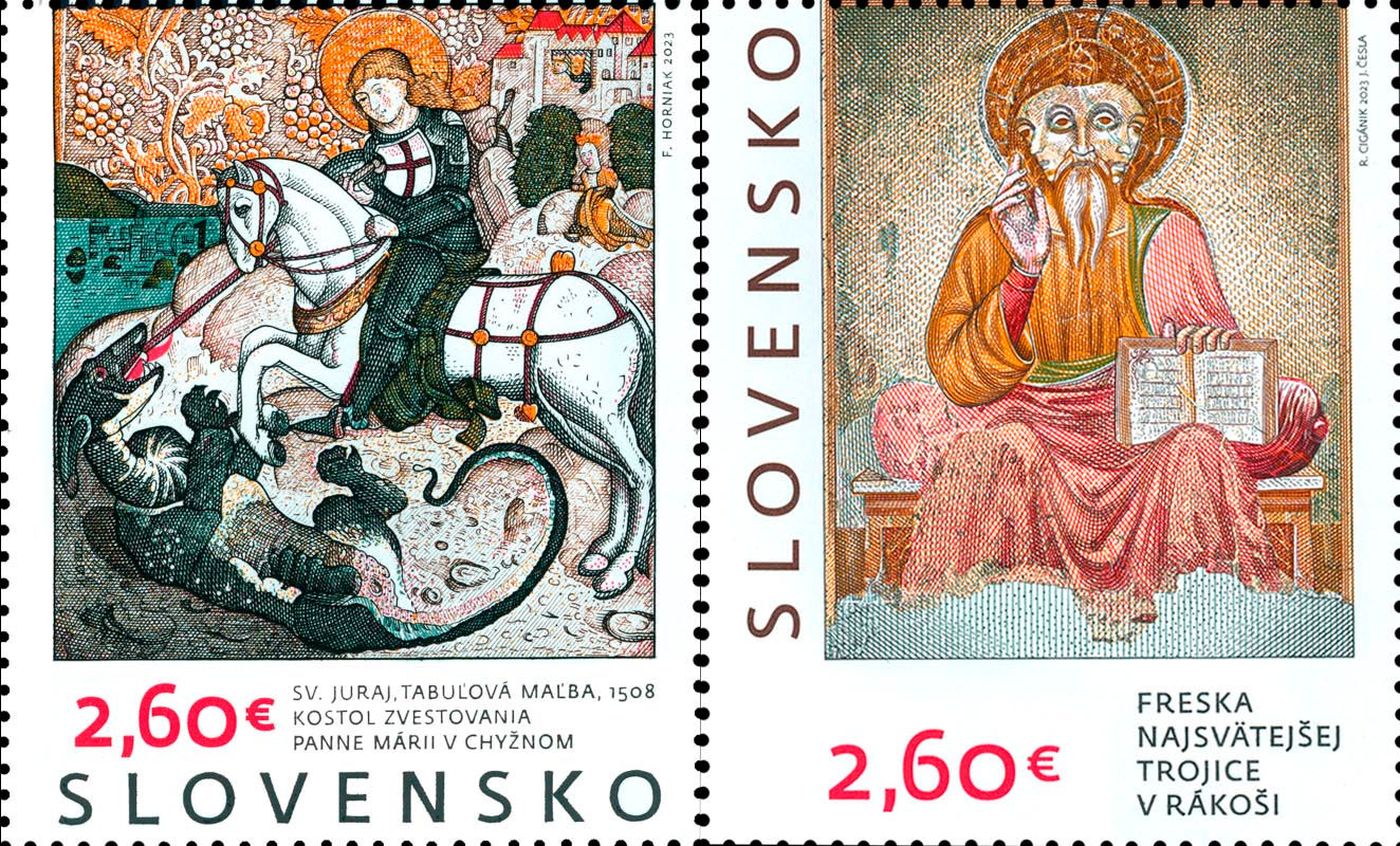 Словаччина 2023, Фрески в костелі Святої Трійці в Ракоші, MNH
