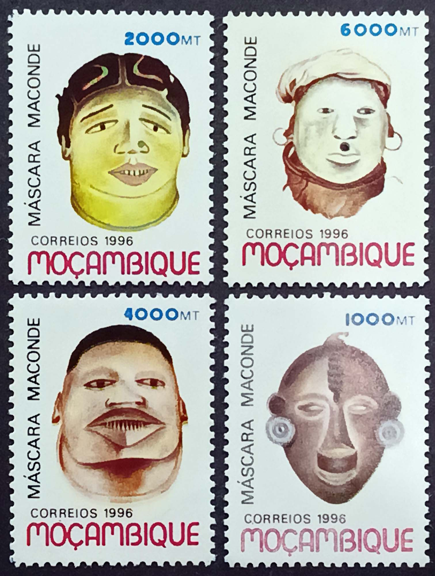 Мозамбік 1996, Маски Маконде, Mi 1358-1361