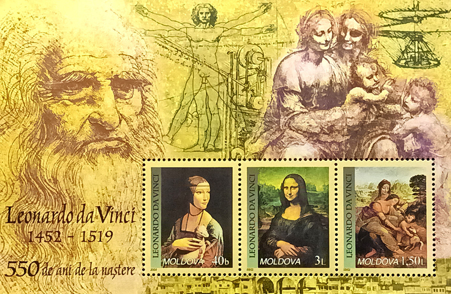 Молдова 2001, Леонардо да Вінчі, MNH
