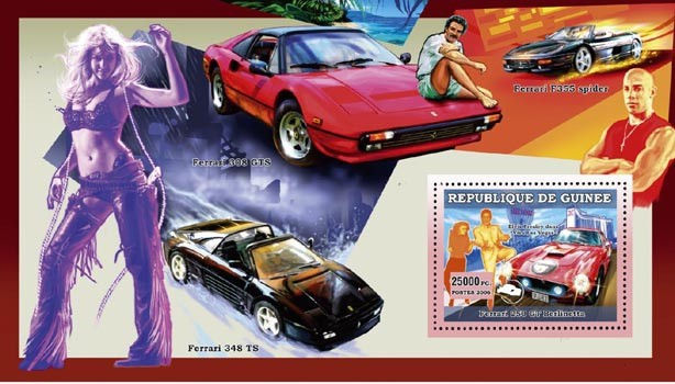 Прев'ю: Гвінея 2006, Автомобілі, Феррарі, 5 блоків