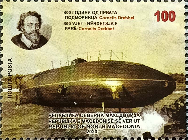 Північна Македонія 2020, 400-річчя підводного човна Корнеліса Дреббеля, MNH