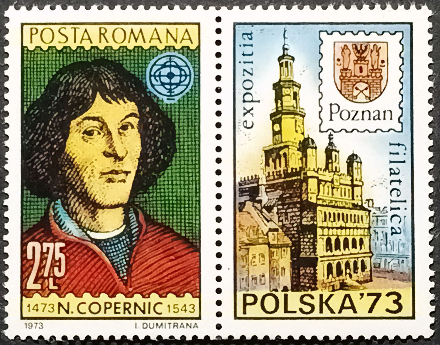 Румунія 1973, 500-річчя з дня народження Коперника, Mi 3109