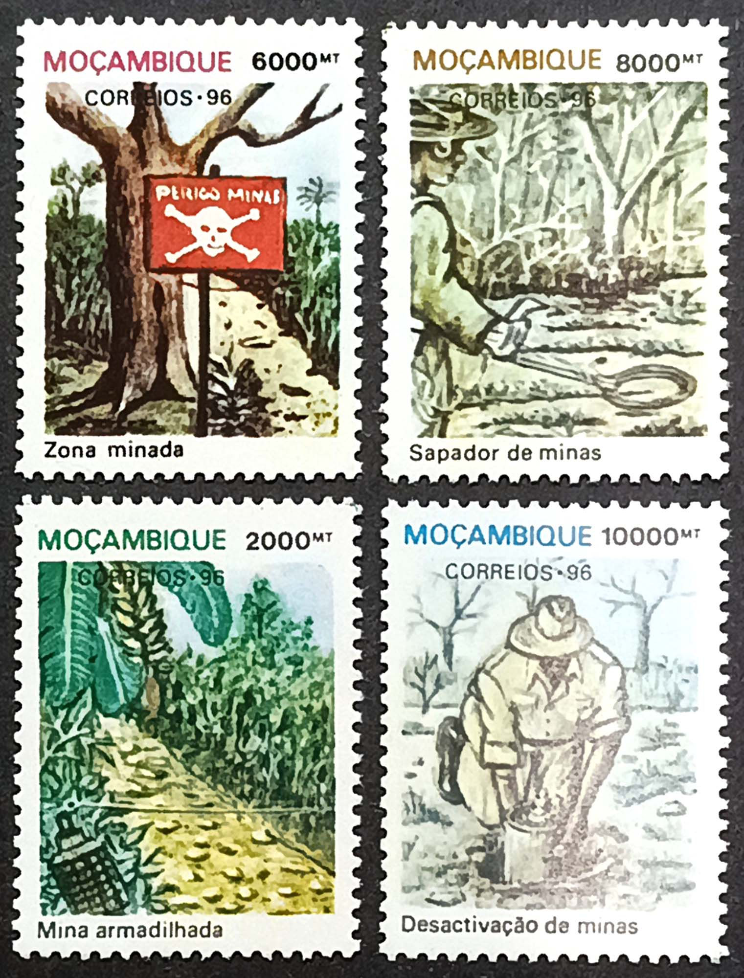 Мозамбік 1996, Демонтаж наземних мін, Mi 1367-1370
