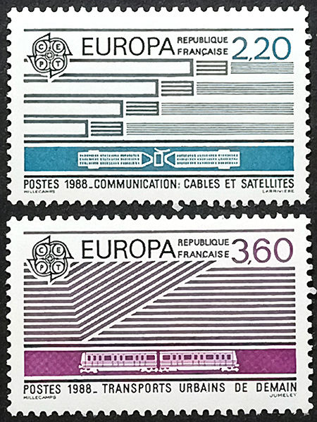 Франція 1988, Транспорт та комунікації, EUROPA, Мі 2667-2668