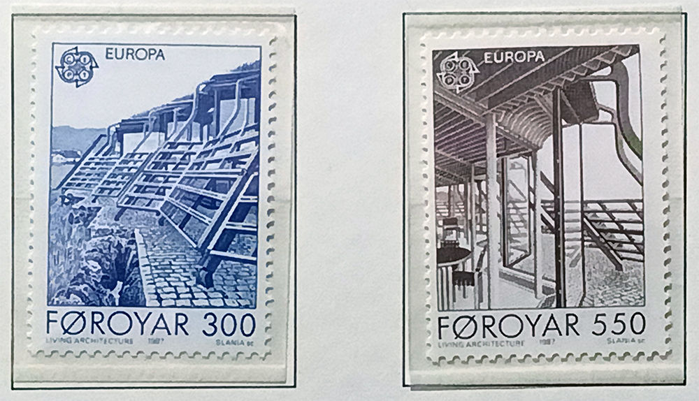 Фарерські о-ви 1987, Європа - Сучасна архітектура, Mi 149-150, MNH