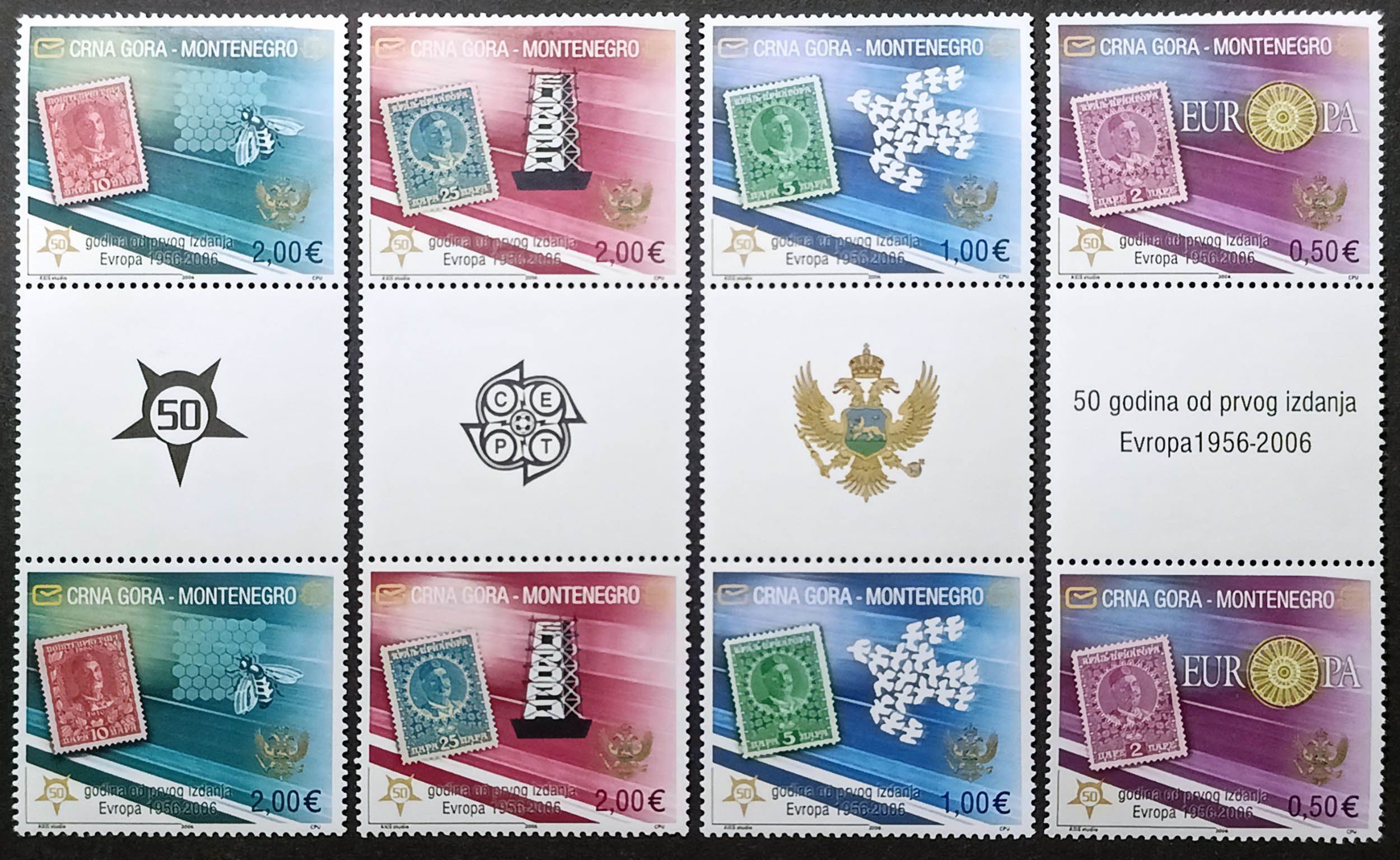 Чорногорія 2006, 50-річчя марок Європи, Mi 108-111