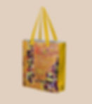 tote bag d'artiste orange avec motif créer par VB-ARTS, art abstrait contemporain