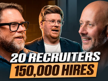 Joel, Shay Johnson, and Chad recording the 20 Recruiters Making 150,000 Hires episode of The Chad & Cheese Podcast