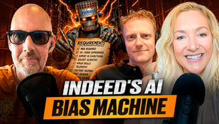 Chad, Lieven, and JT recording the Indeed's AI Bias Machine episode of The Chad & Cheese - HR's Most Dangerous Podcast