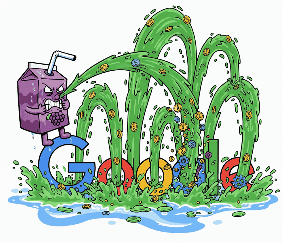 A Google and Juice Box gushing. 