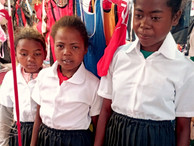 Prepared for the academic year with freshly provided clothing and supplies.