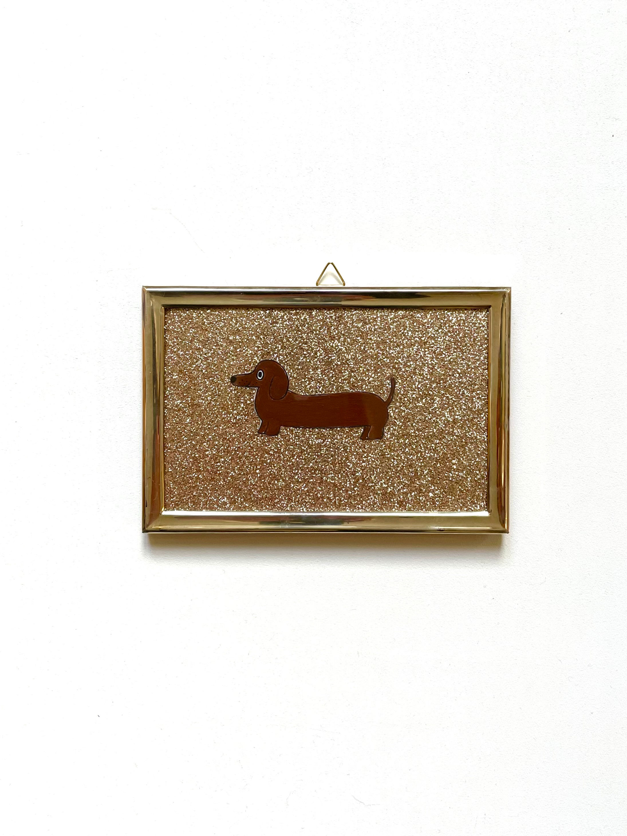 DACHSHUND GLITTER GOLD