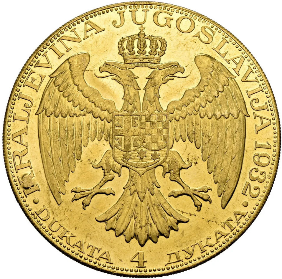 Miniaturbild: Jugoslawien - Königreich 4 Dukaten 1932, Belgrad.