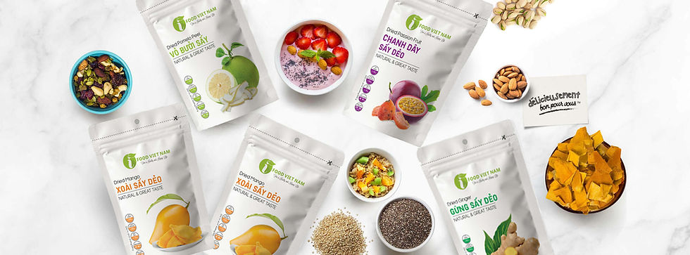TRÁI CÂY SẤY IFOOD CHUẨN XUẤT KHẨU CHÂU ÂU