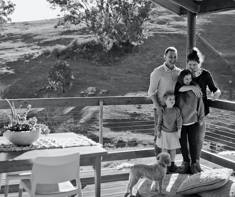 Mark Harris, with his wife Karen, and their two children.