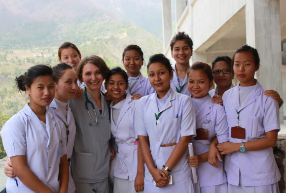 Marella and student midwives at MIDSON