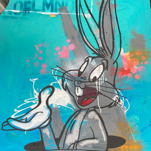 Vibrant street-style artwork with bright colours, dynamic brushstrokes, and a playful mix of iconic imagery and modern design.
