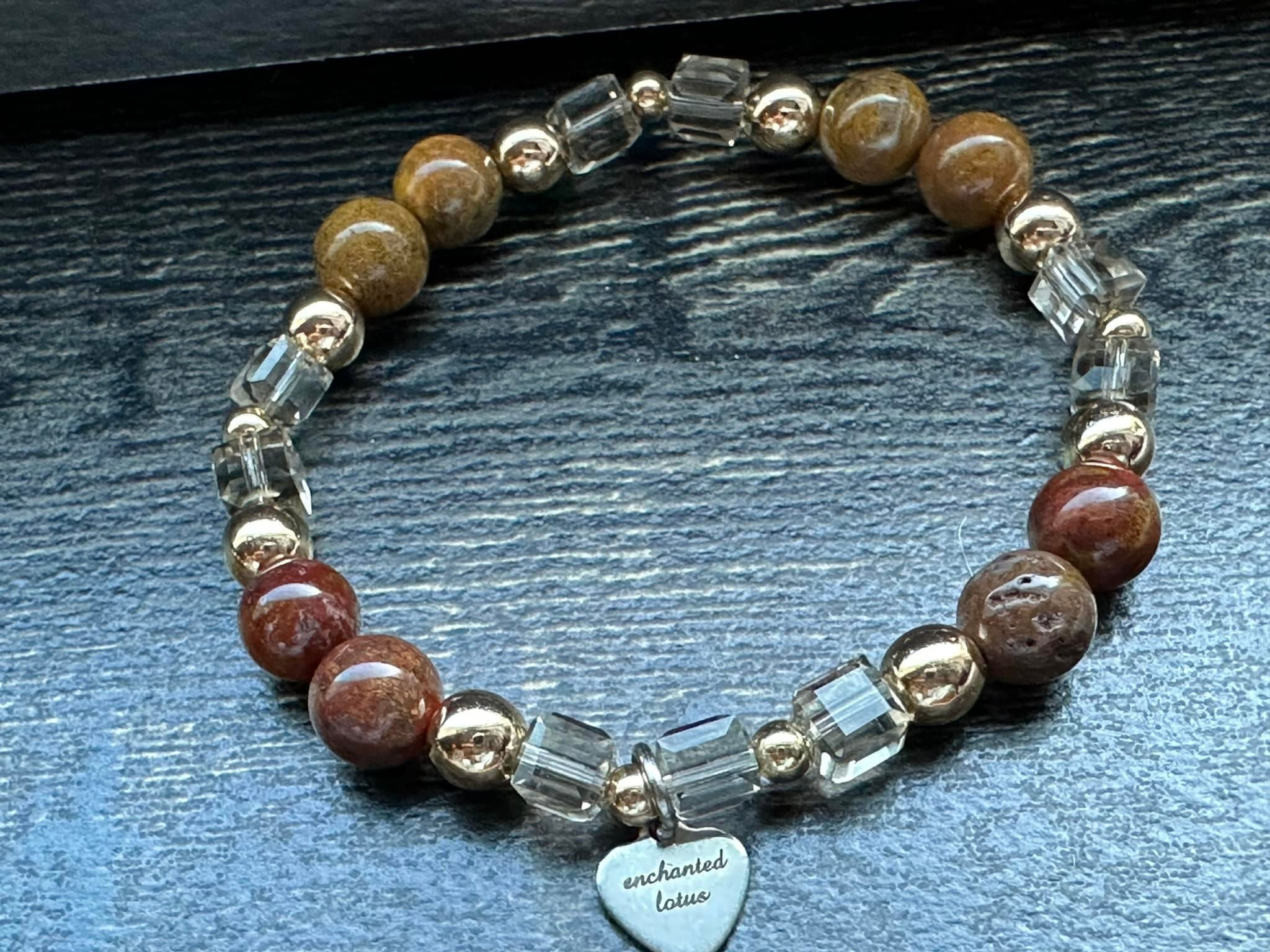 Moroccan Agate and gold Bracelet