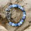Thumbnail:  Vintage style ceramic blue and white floral bracelet