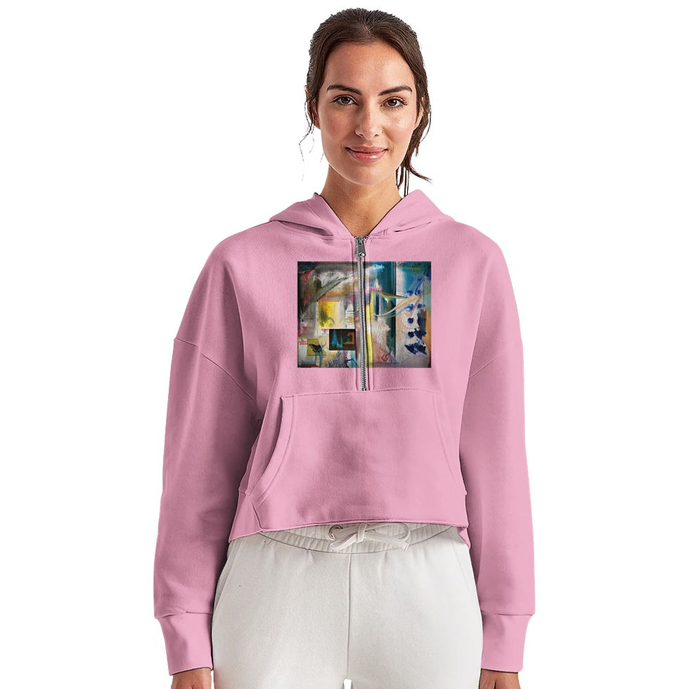 Thumbnail: Recycled Blend Women's Half-Zip Cropped and Oversized Hoodie | TriDri TD077