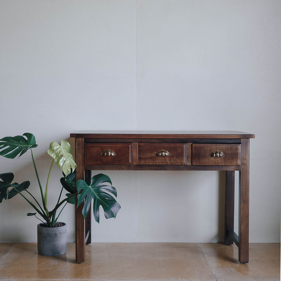 縮圖：整木貝殼銅抽老書桌｜戰後初期｜花樟木｜實木家具書桌｜老玄關桌｜老桌子