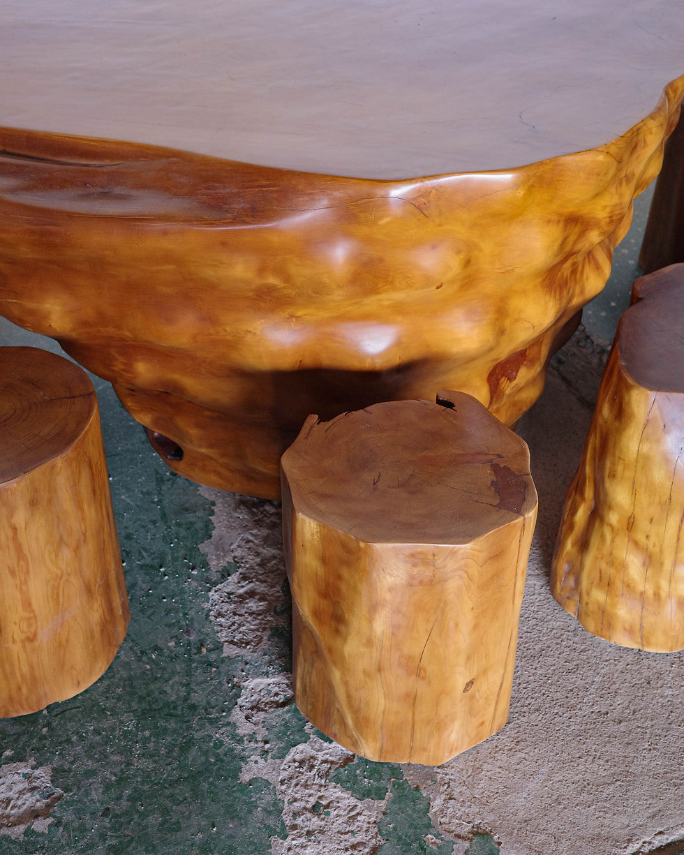 縮圖：大茶桌丨當代選物丨百年樹瘤元寶樣式（檜木）丨實木家具茶桌