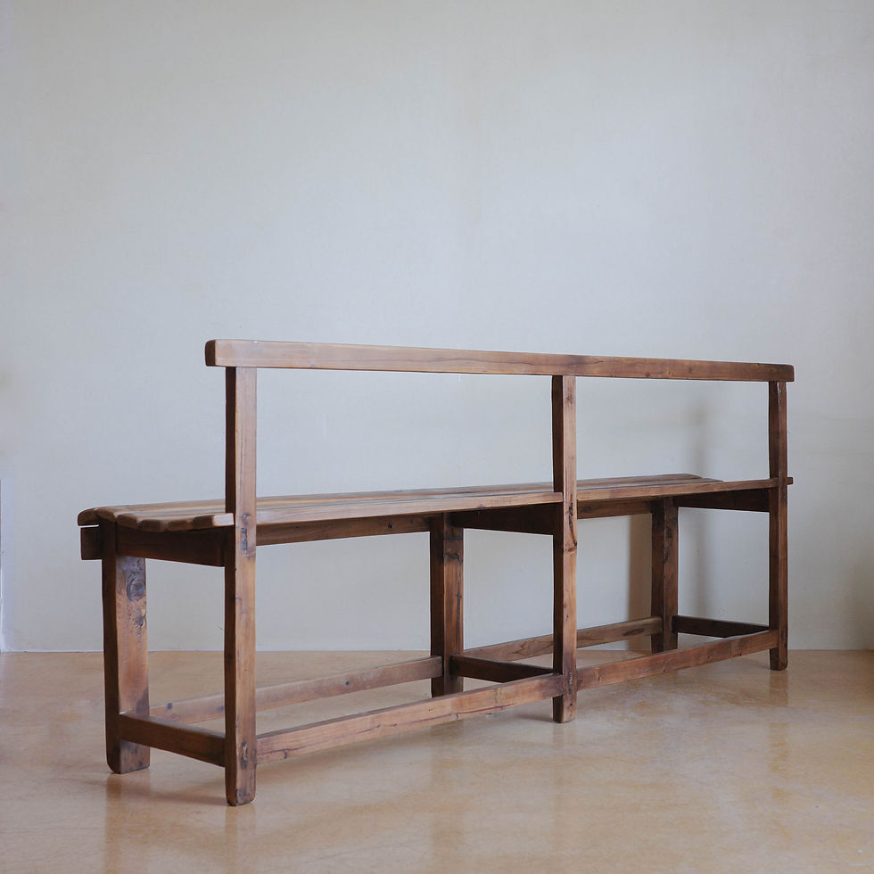 縮圖：老長板凳丨戰後初期丨昭和半靠式候診椅（柳衫）丨老椅子丨實木家具長板凳