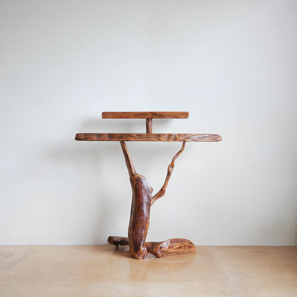 展示台/架丨舊木新作丨雙層原木端景台(肖楠)丨實木家具展示架丨玄關桌