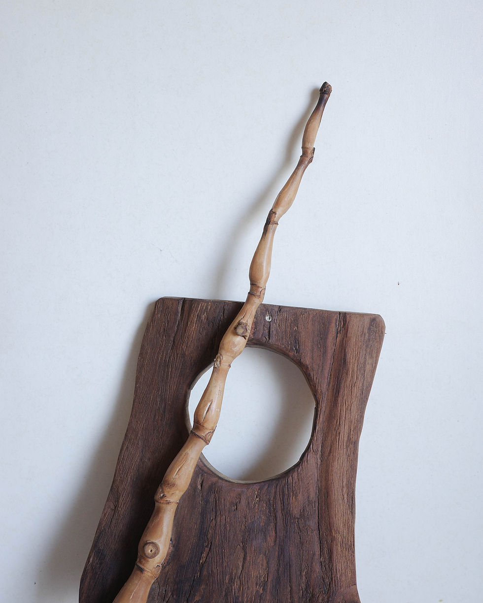 掛飾丨舊木新作丨奇木竹節曲線背版(櫸木, 葫蘆竹)丨奇木藝術掛飾