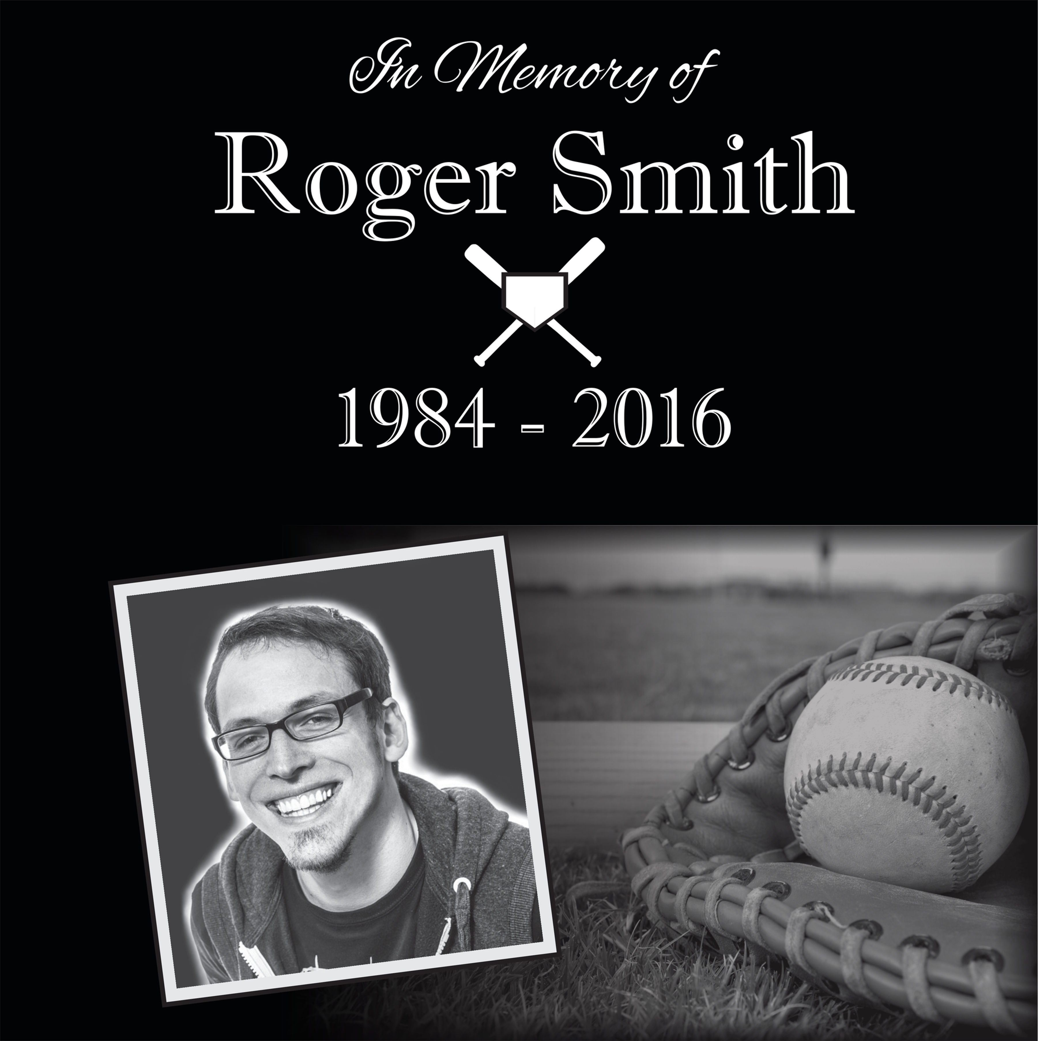 12x12 Baseball Theme Memorial Stone
