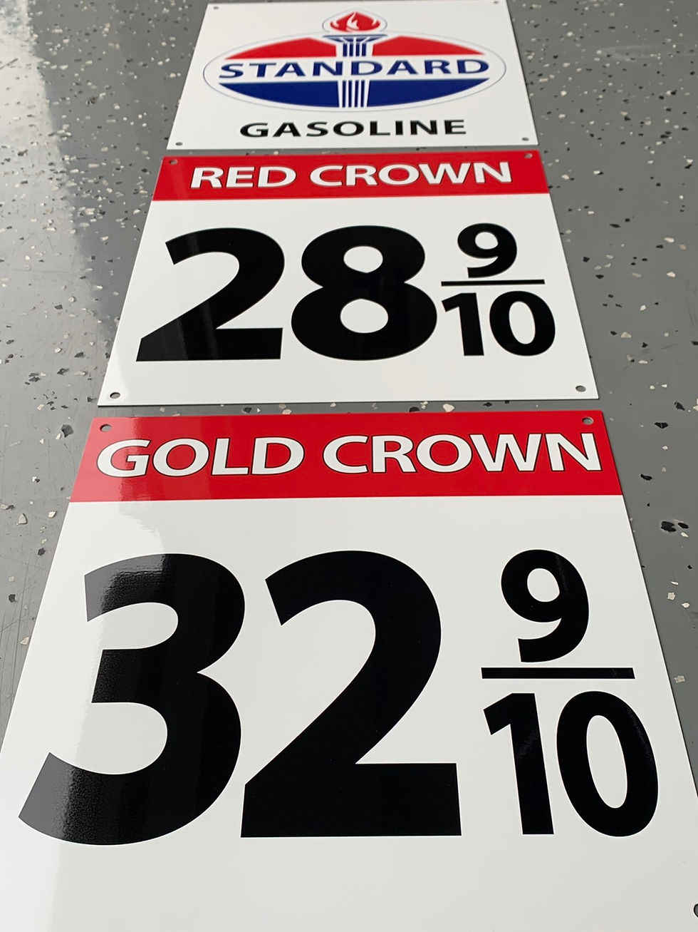 Thumbnail: Standard Gasoline 3-piece Vintage Style Sign