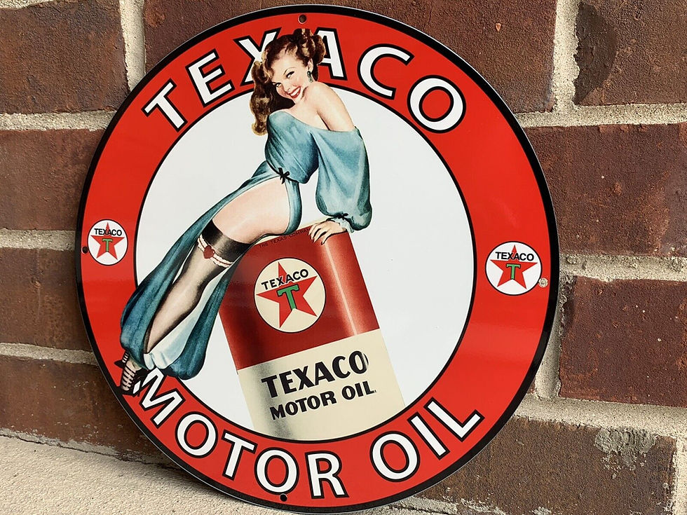 Thumbnail: Texaco Motor Oil Vintage Style Sign