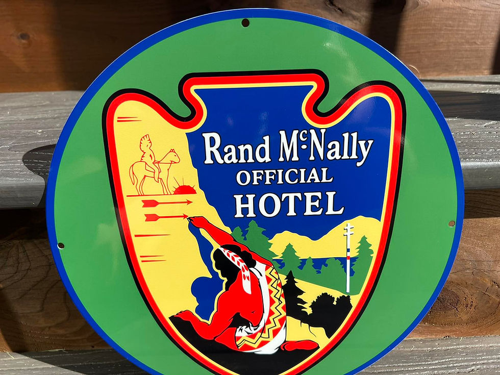 Thumbnail: Rand McNally Official Hotel Vintage Style Sign
