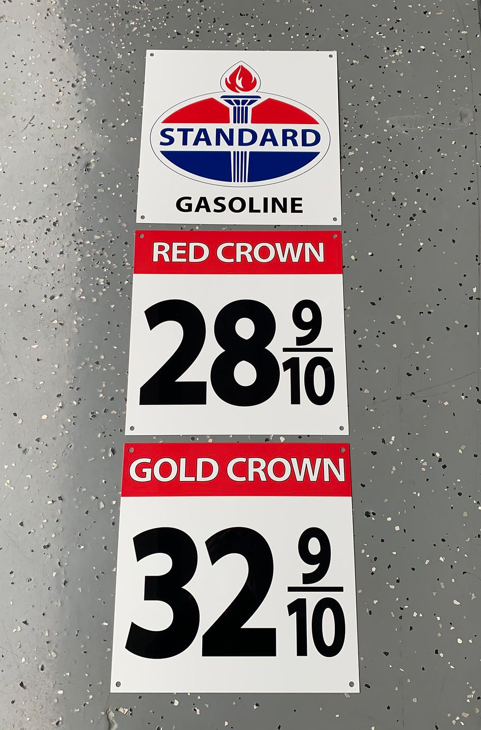 Thumbnail: Standard Gasoline 3-piece Vintage Style Sign