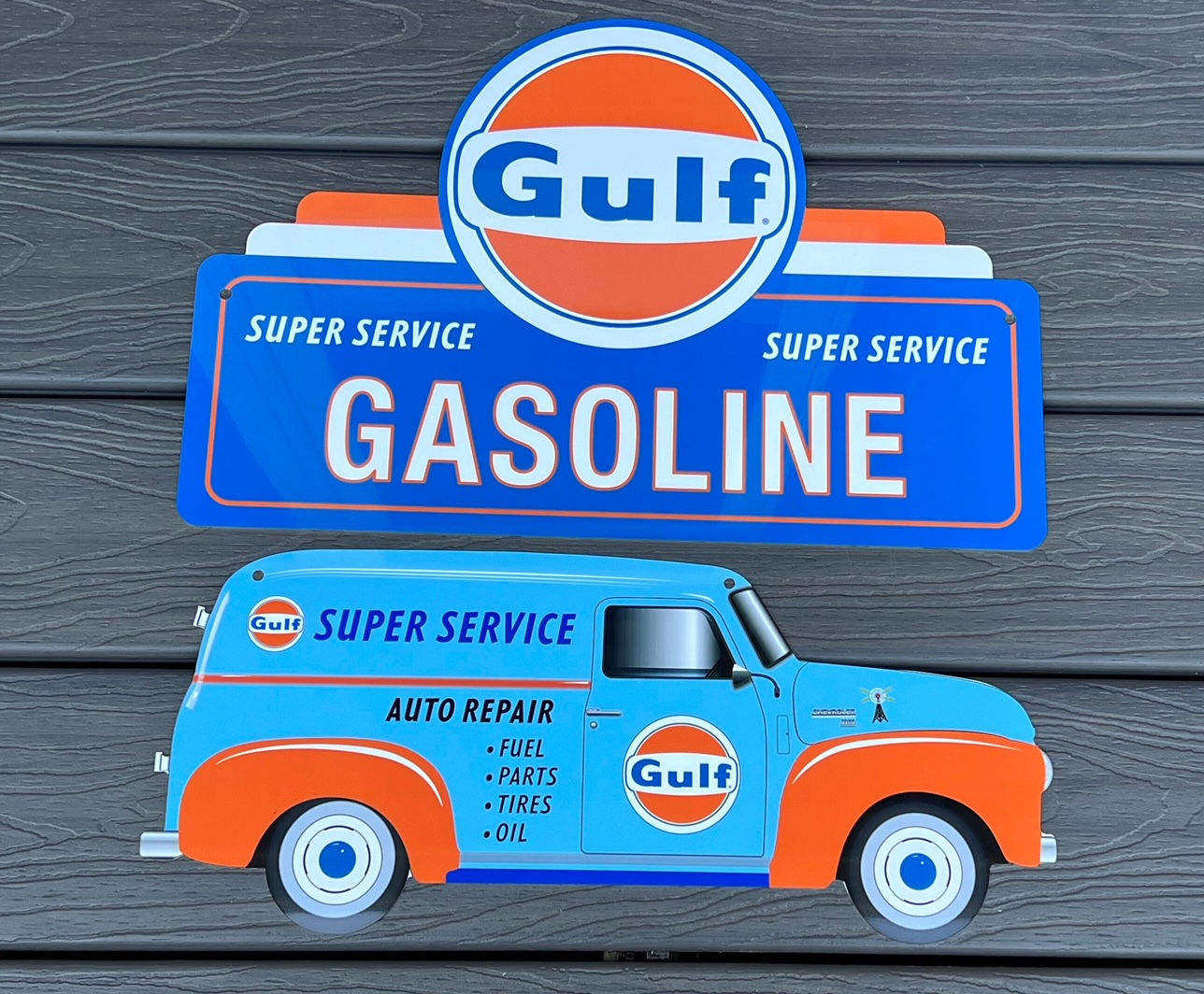 Gulf Oil Sign & Truck Combo