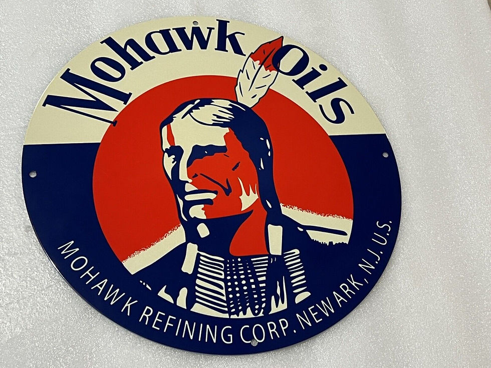 Thumbnail: Mohawk Oil Gasoline Indian Vintage Style Sign