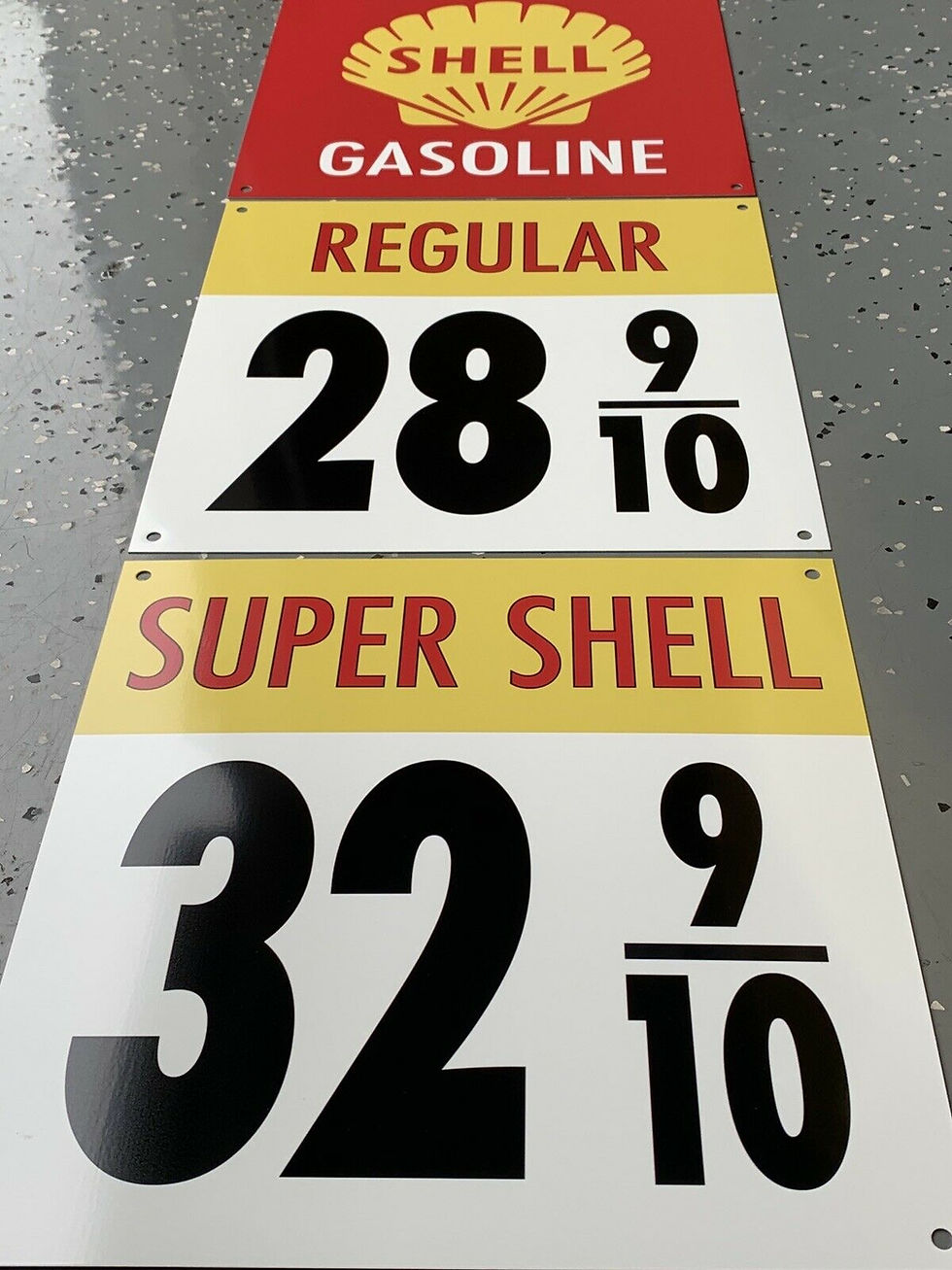Thumbnail: 3 PIECE SHELL GASOLINE RARE VINTAGE SIGN