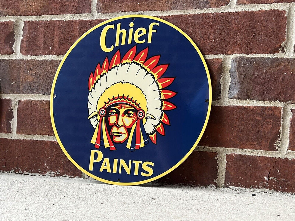 Thumbnail: Indian Chief Paints Vintage Style Sign