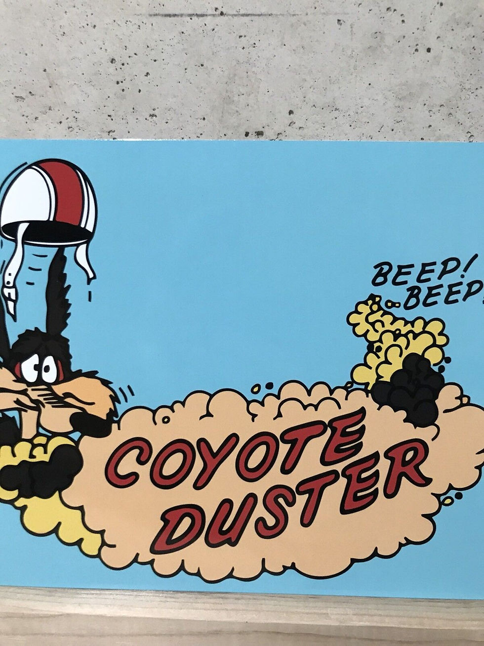 Thumbnail: Plymouth Coyote Duster Vintage Cartoon Style Sign