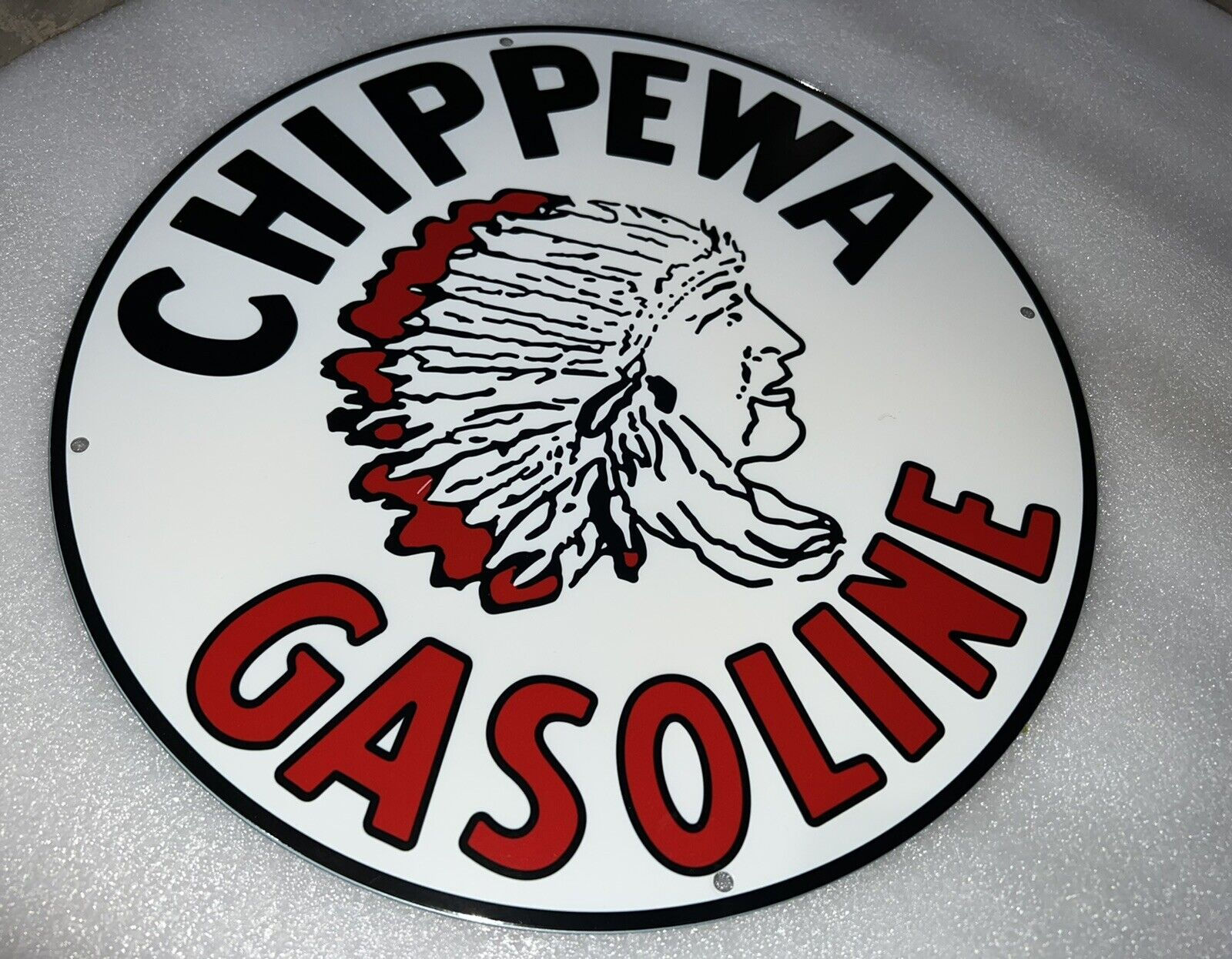 Chippewa Gasoline Indian Chief Vintage Style Sign