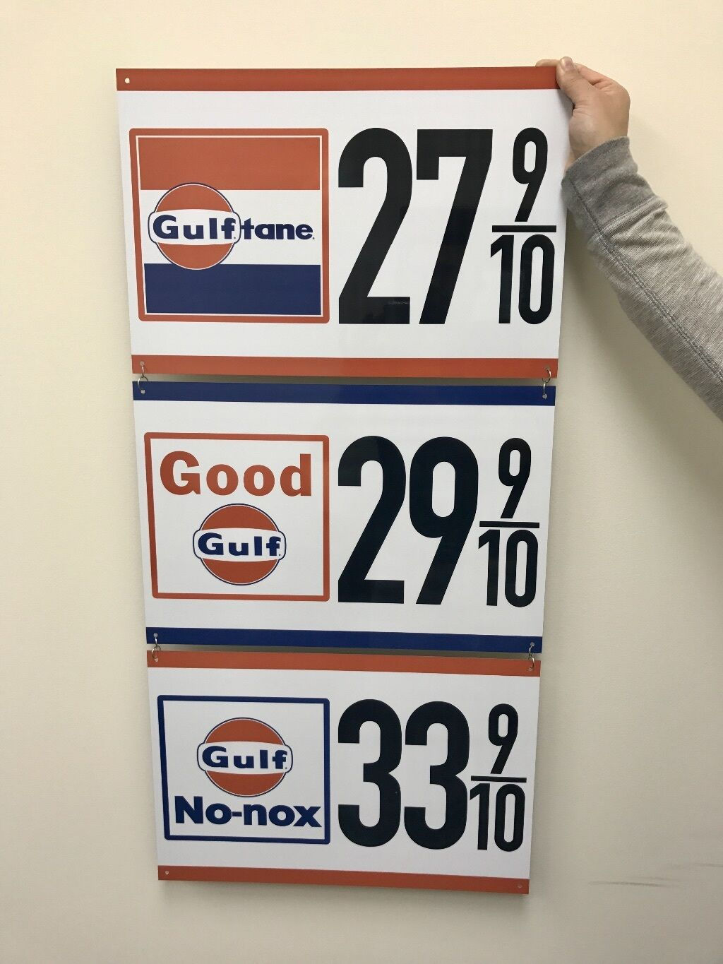 GULF OIL - 3 PIECE SIGN
