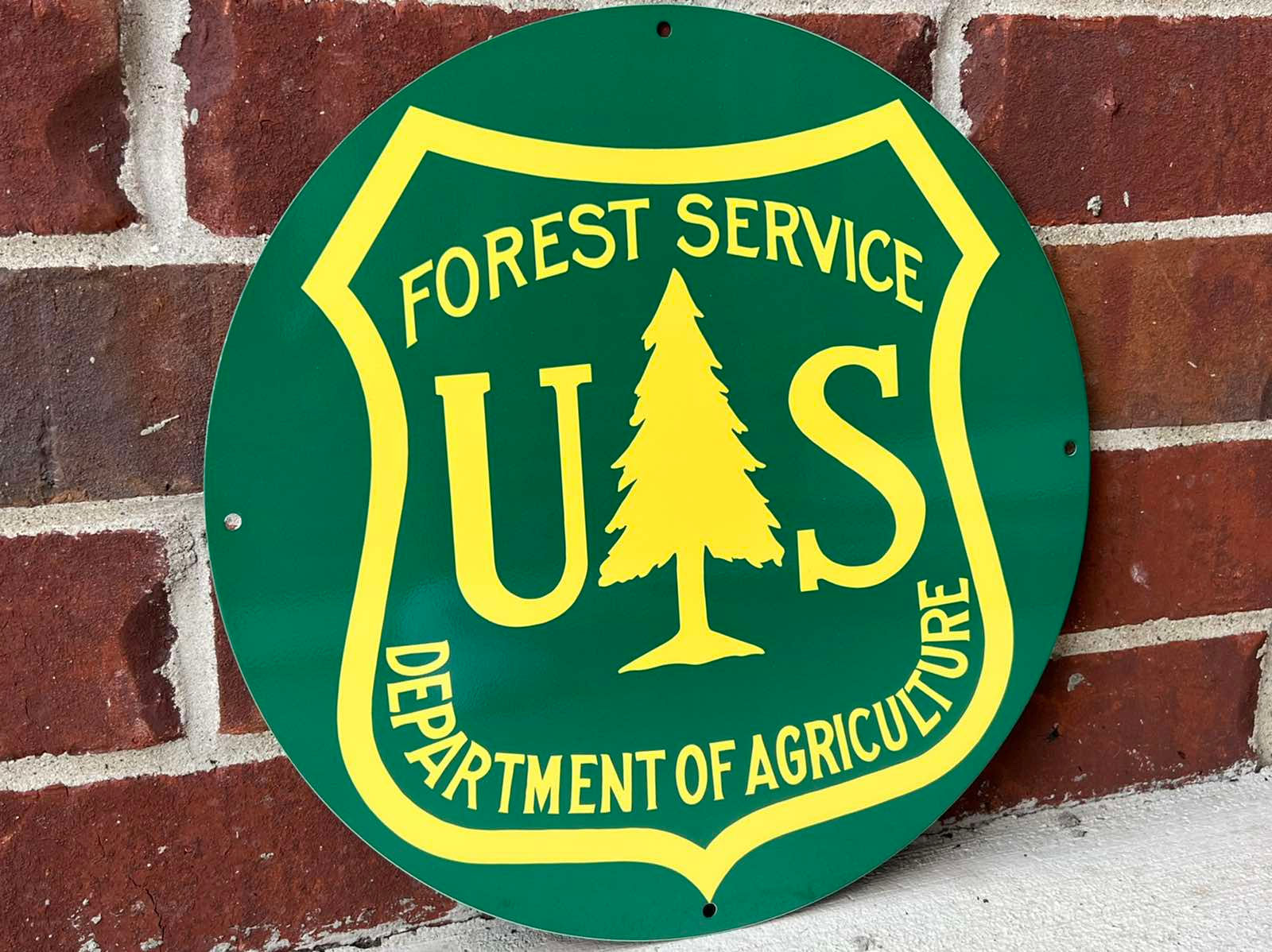 Forest Service Department of Agriculture Green Vintage Style Sign