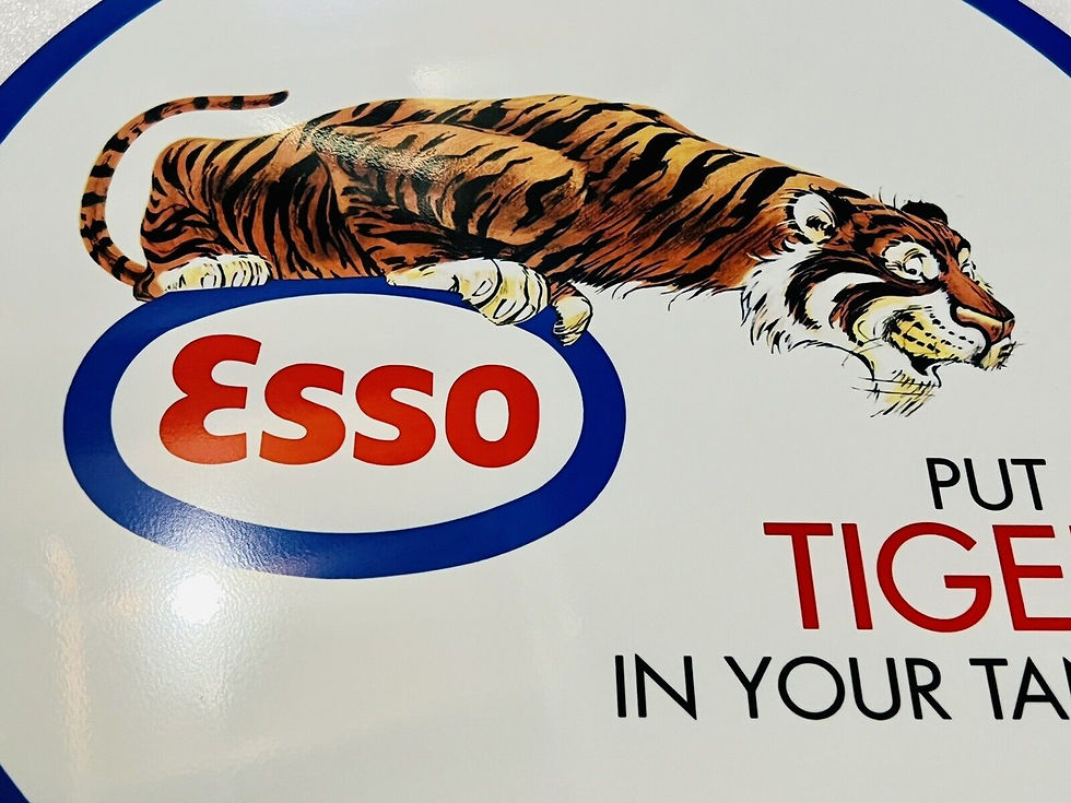 Thumbnail: Esso Gasoline Tiger In Tank Vintage Style Sign