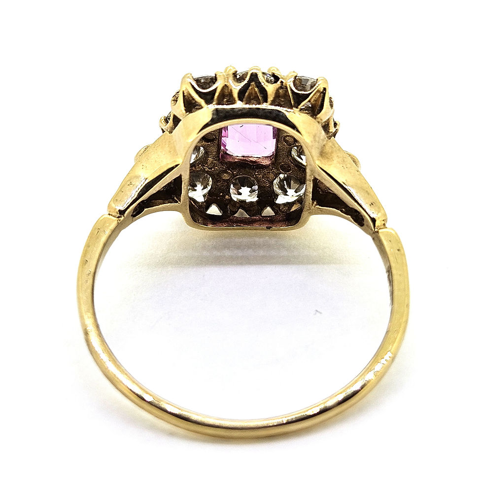 Thumbnail: Pink Sapphire and Diamond Cluster Ring Ps1.0 D.90