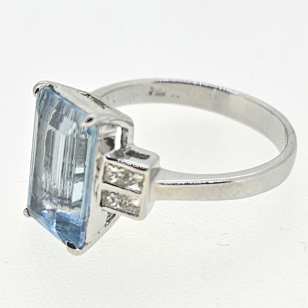 Thumbnail: Aquamarine and DiamondCluster Ring A2.94 D.24 