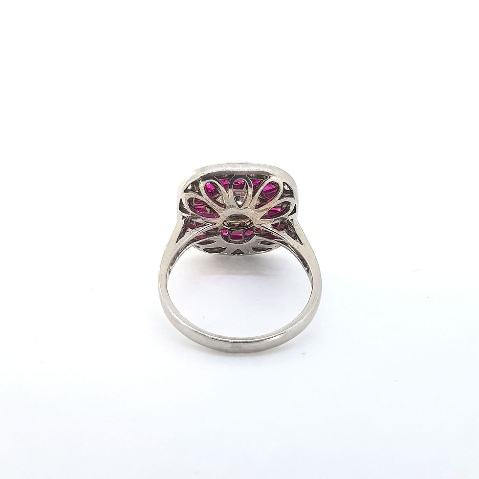 Thumbnail: Ruby and diamond calibre set ring CD Est 0.90ct